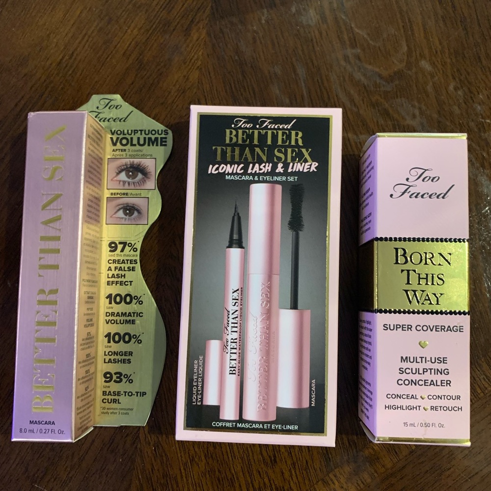 Too Faced 💋 Bundle! Primer, liner, 2xs Mascara-Makeup